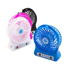 Lade das Bild in den Galerie-Viewer, Mini Portable Handheld Fan Rechargeable USB with LED Light Desktop Air Cooler Outdoor Office Small F