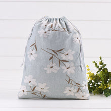 Lade das Bild in den Galerie-Viewer, 1pcs Simple grid cotton linen fabric dust cloth bag Clothes socks/underwear shoes receive bag home Sundry kids toy storage bags