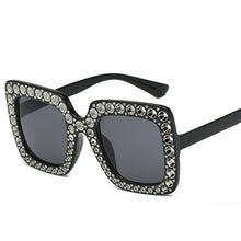 Lade das Bild in den Galerie-Viewer, Sunglasses sun Shades Fashion Imitation Diamond Big Square Rim Catwalk Fashion Foreign Trade unisex