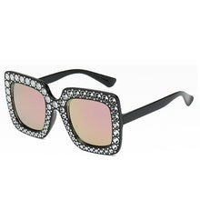 Lade das Bild in den Galerie-Viewer, Sunglasses sun Shades Fashion Imitation Diamond Big Square Rim Catwalk Fashion Foreign Trade unisex