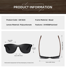 Lade das Bild in den Galerie-Viewer, Sunglasses sun Shades Wooden Wooden Leg Men's and Women's Color Film UV Proof unisex