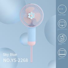 Lade das Bild in den Galerie-Viewer, 2023 New Flowers Simple Handheld Fan Outdoor with Lanyard Pocket Mini Fan Portable Three-gear Wind U