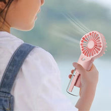 Lade das Bild in den Galerie-Viewer, 20CC Portable Water Mist Fan USB Rechargeable Handheld Mini Fan Quiet Cooling Fan for Home, Commute