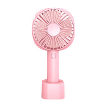 Load image into Gallery viewer, Mini Portable Handheld Fan with Base Rechargeable USB Silent Small Fan Long Battery Life for Travel