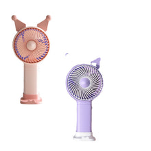 Lade das Bild in den Galerie-Viewer, Cute Cartoon Anime Mini Handheld Desktop Wireless Electric Fan USB Rechargeable Portable Fan Home St