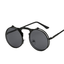 Load image into Gallery viewer, Sunglasses sun Shades Retro Metal Steampunk Flip Personality round Double Layer Lens unisex