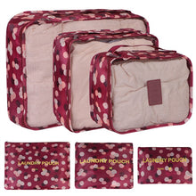 Load image into Gallery viewer, 6pcs Travel Storage Bag Set for Clothes Tidy Organizer Wardrobe Suitcase Pouch Travel Organizer Bag Case Shoes Packing Cube Bag