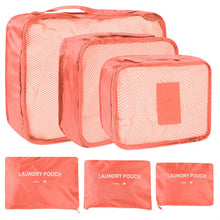 Load image into Gallery viewer, 6pcs Travel Storage Bag Set for Clothes Tidy Organizer Wardrobe Suitcase Pouch Travel Organizer Bag Case Shoes Packing Cube Bag