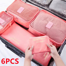 Lade das Bild in den Galerie-Viewer, 6pcs Travel Organizer Storage Bag Set For Clothes Tidy Wardrobe Suitcase Pouch Case Shoes Packing Cube Bag Home Storage