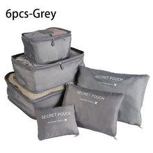 Load image into Gallery viewer, 6pcs/Set Suitcase Packing Cubes For Travel Organizer Transparent Mesh Pouch Clothes Cosmetics Storage Bag Portable Handbags