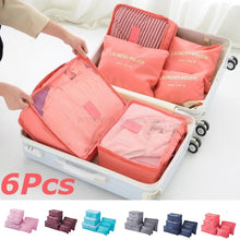 Lade das Bild in den Galerie-Viewer, 6pcs Travel Organizer Storage Bags Portable Travel Suitcases Organizer Travel Bag For Women Luggage Organizer Clothes Shoes Bag