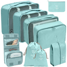 Lade das Bild in den Galerie-Viewer, 7/8/9/10pcs Set Travel Organizer Storage Bags Suitcase Packing Cubes Set Cases Portable Luggage Clothes Shoe Tidy Pouch Folding