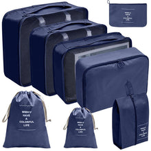 Lade das Bild in den Galerie-Viewer, 7/8/9/10pcs Set Travel Organizer Storage Bags Suitcase Packing Cubes Set Cases Portable Luggage Clothes Shoe Tidy Pouch Folding