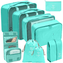 Lade das Bild in den Galerie-Viewer, 7/8/9/10pcs Set Travel Organizer Storage Bags Suitcase Packing Cubes Set Cases Portable Luggage Clothes Shoe Tidy Pouch Folding