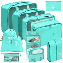 Lade das Bild in den Galerie-Viewer, 7/8/9/10pcs Set Travel Organizer Storage Bags Suitcase Packing Cubes Set Cases Portable Luggage Clothes Shoe Tidy Pouch Folding