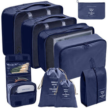 Lade das Bild in den Galerie-Viewer, 7/8/9/10pcs Set Travel Organizer Storage Bags Suitcase Packing Cubes Set Cases Portable Luggage Clothes Shoe Tidy Pouch Folding
