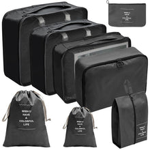 Lade das Bild in den Galerie-Viewer, 7/8/9/10pcs Set Travel Organizer Storage Bags Suitcase Packing Cubes Set Cases Portable Luggage Clothes Shoe Tidy Pouch Folding