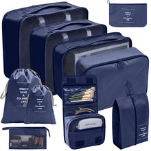 Lade das Bild in den Galerie-Viewer, 7/8/9/10pcs Set Travel Organizer Storage Bags Suitcase Packing Cubes Set Cases Portable Luggage Clothes Shoe Tidy Pouch Folding