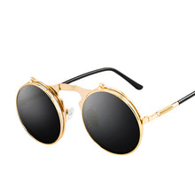 Load image into Gallery viewer, Sunglasses sun Shades Retro Metal Steampunk Flip Personality round Double Layer Lens unisex