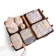 Lade das Bild in den Galerie-Viewer, 8pcs Travel Home Clothes Quilt Blanket Storage Bag Set Shoes Partition Organizer set Wardrobe Suitcase Pouch Packing Cube Bags
