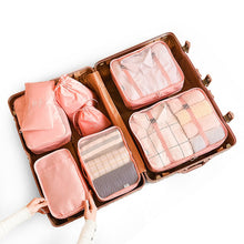 Lade das Bild in den Galerie-Viewer, 8pcs Travel Home Clothes Quilt Blanket Storage Bag Set Shoes Partition Organizer set Wardrobe Suitcase Pouch Packing Cube Bags