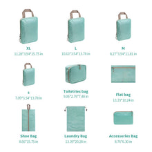 Load image into Gallery viewer, 9PCS Compressed Packing Cubes Travel Storage Organizer Set With Shoe Bag Mesh Visual Luggage Portable Lightweight Suitcase Bag