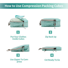 Load image into Gallery viewer, 9PCS Compressed Packing Cubes Travel Storage Organizer Set With Shoe Bag Mesh Visual Luggage Portable Lightweight Suitcase Bag