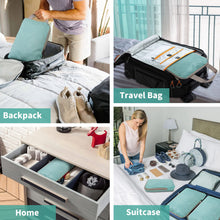 Load image into Gallery viewer, 9PCS Compressed Packing Cubes Travel Storage Organizer Set With Shoe Bag Mesh Visual Luggage Portable Lightweight Suitcase Bag