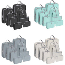 Load image into Gallery viewer, 9PCS Compressed Packing Cubes Travel Storage Organizer Set With Shoe Bag Mesh Visual Luggage Portable Lightweight Suitcase Bag