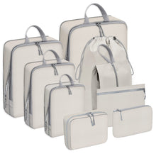 Load image into Gallery viewer, 9PCS Compressed Packing Cubes Travel Storage Organizer Set With Shoe Bag Mesh Visual Luggage Portable Lightweight Suitcase Bag