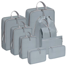 Load image into Gallery viewer, 9PCS Compressed Packing Cubes Travel Storage Organizer Set With Shoe Bag Mesh Visual Luggage Portable Lightweight Suitcase Bag