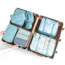 Lade das Bild in den Galerie-Viewer, 8pcs Travel Home Clothes Quilt Blanket Storage Bag Set Shoes Partition Tidy Organizer Wardrobe Suitcase Pouch Packing Cube Bags