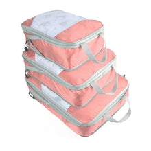 Lade das Bild in den Galerie-Viewer, Compressible 3 pieces Set Travel Bag Organizer Folding Waterproof Nylon ClothesTidy Pouch Luggage Suitcase Storage Packing Cubes