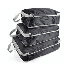 Lade das Bild in den Galerie-Viewer, Compressible 3 pieces Set Travel Bag Organizer Folding Waterproof Nylon ClothesTidy Pouch Luggage Suitcase Storage Packing Cubes