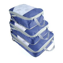 Lade das Bild in den Galerie-Viewer, Compressible 3 pieces Set Travel Bag Organizer Folding Waterproof Nylon ClothesTidy Pouch Luggage Suitcase Storage Packing Cubes
