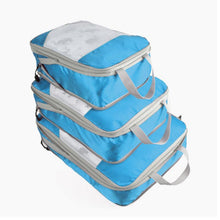 Lade das Bild in den Galerie-Viewer, Compressible 3 pieces Set Travel Bag Organizer Folding Waterproof Nylon ClothesTidy Pouch Luggage Suitcase Storage Packing Cubes