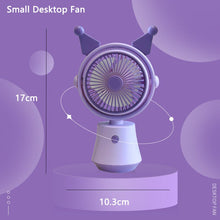 Lade das Bild in den Galerie-Viewer, Cute Cartoon Anime Mini Handheld Desktop Wireless Electric Fan USB Rechargeable Portable Fan Home St