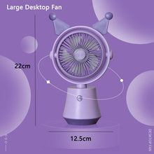 Lade das Bild in den Galerie-Viewer, Cute Cartoon Anime Mini Handheld Desktop Wireless Electric Fan USB Rechargeable Portable Fan Home St