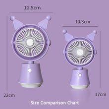 Lade das Bild in den Galerie-Viewer, Cute Cartoon Anime Mini Handheld Desktop Wireless Electric Fan USB Rechargeable Portable Fan Home St