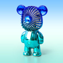 Lade das Bild in den Galerie-Viewer, Cute Cartoon Bear Fan USB Third Gear Rechargeable Quiet Pocket Fan Cooling Hand Portable Fan Home Of