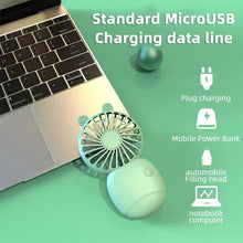 Lade das Bild in den Galerie-Viewer, Desktop Outdoor USB Rechargeable Base Handheld Small Fan High Wind Power Multiple Speed Adjustment M