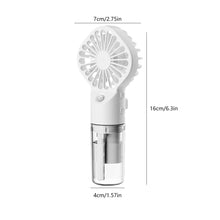 Load image into Gallery viewer, Handheld Small Air Cooler USB Rechargeable Portable Cooling Spray Humidifier Fan 4 Speed Humidificat