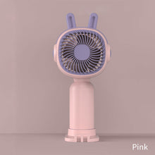 Lade das Bild in den Galerie-Viewer, Handheld Small Fan Rabbit Ear Cartoon Mini Cute Usb Charging Portable Dormitory Can Also Be Used As