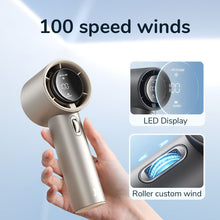 Load image into Gallery viewer, JISULIFE Portable Hand Fan , 100 Wind Speeds, Mini Bladeless Handheld Fan, USB Rechargeable Personal