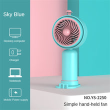 Lade das Bild in den Galerie-Viewer, Mini Fan Usb Charging Cartoon Cute Handheld Small Fan Mute Small Hand-held Fan Portable Usb Charging