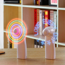 Lade das Bild in den Galerie-Viewer, Mini Night Light Handheld Fan Electric Fan Portable Desktop Battery Mini Gift To Give Guests Led Ra