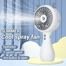 Load image into Gallery viewer, Mini Portable Fan 3 Speed 2 Humidifying Spray Mode Water Fan Summer USB Charging Air Condition Handh
