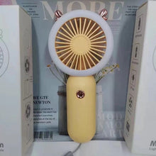 Lade das Bild in den Galerie-Viewer, Mini Portable Fan USB Rechargeable Night Light Cooling Handheld Fan Three Speed Adjust ventilador