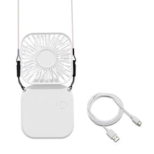 Load image into Gallery viewer, Mini Portable Hanging Neck Foldable Small Electric Fan Creative Handheld USB Rechargeable Handheld D