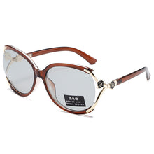 Load image into Gallery viewer, Sunglasses sun Shades Metal Hollow Embellished Small Diamond Women's Fashion Camellia Large Frame Polarized Discolored unisex